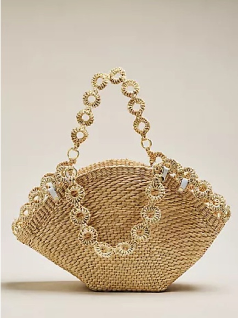SENSI STUDIO THICK WEAVE MAXI BASKET w/WOVEN RINGS HANDLES LUX NWT RETAIL $468